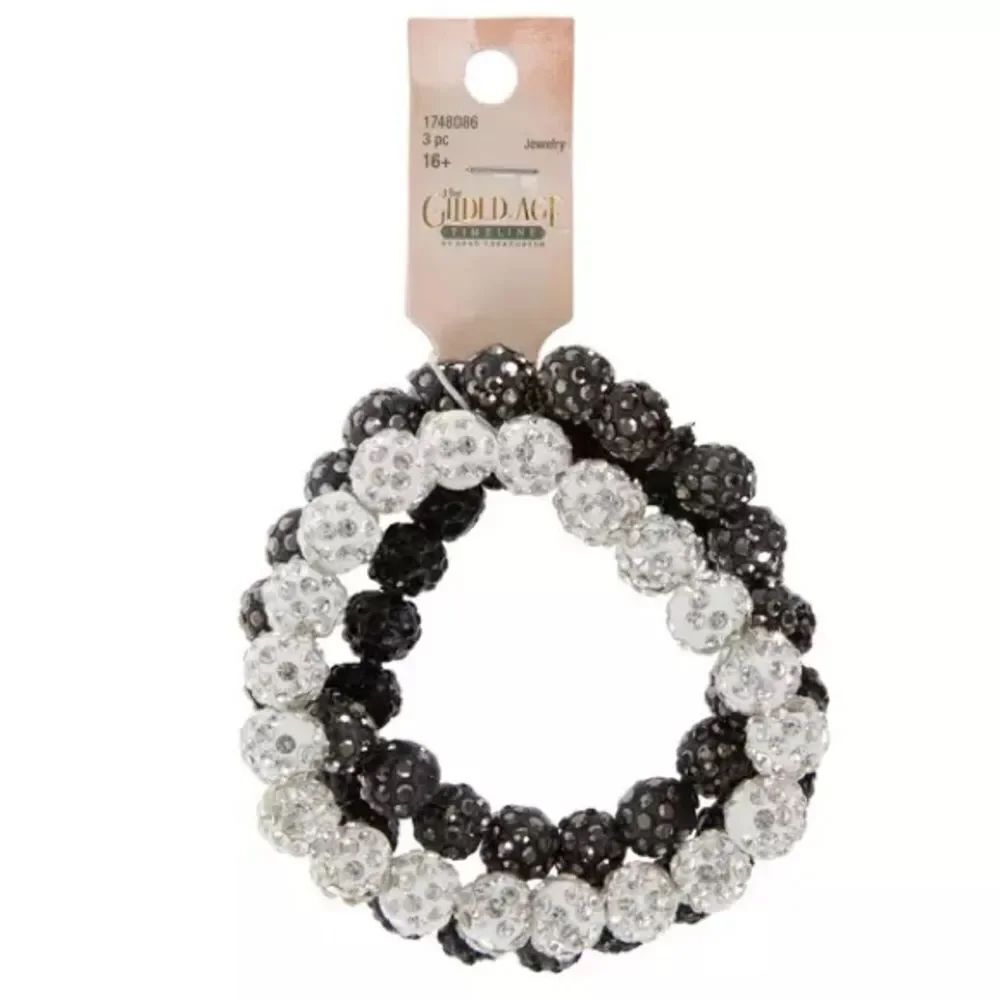 New Gilded Age Timeline Bead Treasures Rhinestone Beaded Bracelets Set of 3